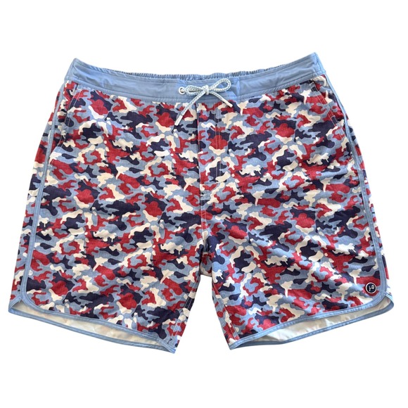 johnnie-O Other - Johnnie-O Hidden Camo Swim Trunks XL Mesh Lined Red White Blue